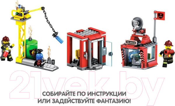 Изображение товара Конструктор Bondibon Пожарная Служба Пожарная команда / ВВ5731 (300эл)