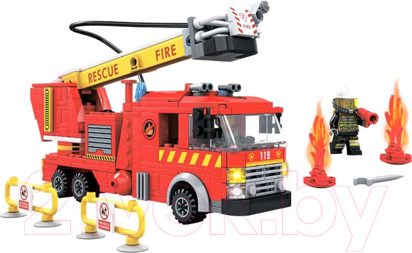 Изображение товара Конструктор Bondibon Пожарная Служба. Пожарная машина / ВВ5706 (364эл)