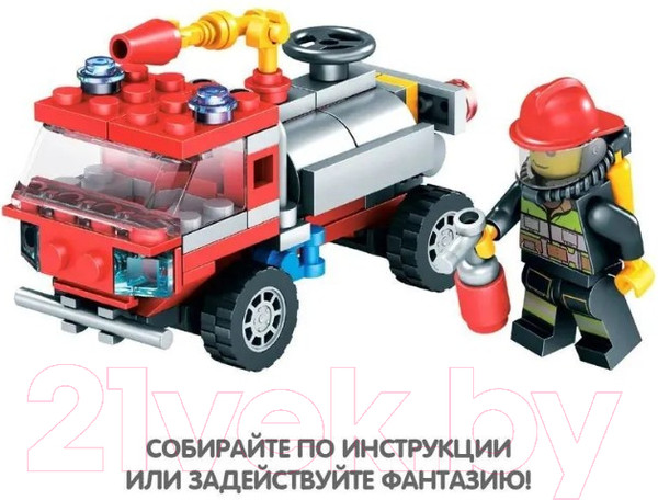 Изображение товара Конструктор Bondibon Пожарная служба Пожарная машина / ВВ5735 (95эл)