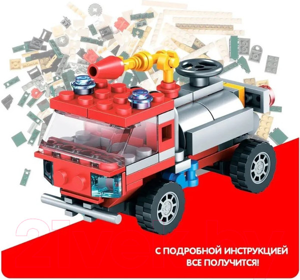 Изображение товара Конструктор Bondibon Пожарная служба Пожарная машина / ВВ5735 (95эл)