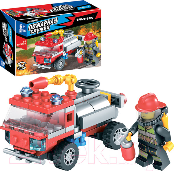 Изображение товара Конструктор Bondibon Пожарная служба Пожарная машина / ВВ5735 (95эл)