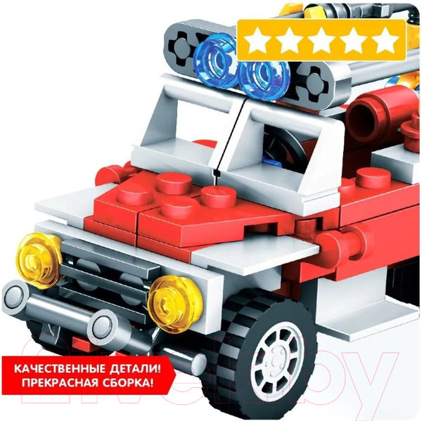 Изображение товара Конструктор Bondibon Пожарная служба Пожарная машина / ВВ5734 (97эл)