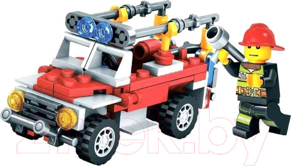 Изображение товара Конструктор Bondibon Пожарная служба Пожарная машина / ВВ5734 (97эл)