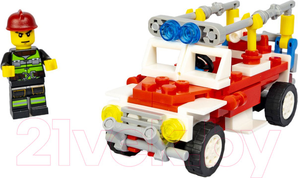 Изображение товара Конструктор Bondibon Пожарная служба Пожарная машина / ВВ5734 (97эл)