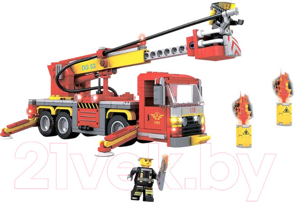 Изображение товара Конструктор Bondibon Пожарная Служба Пожарная машина / ВВ5705 (349эл)