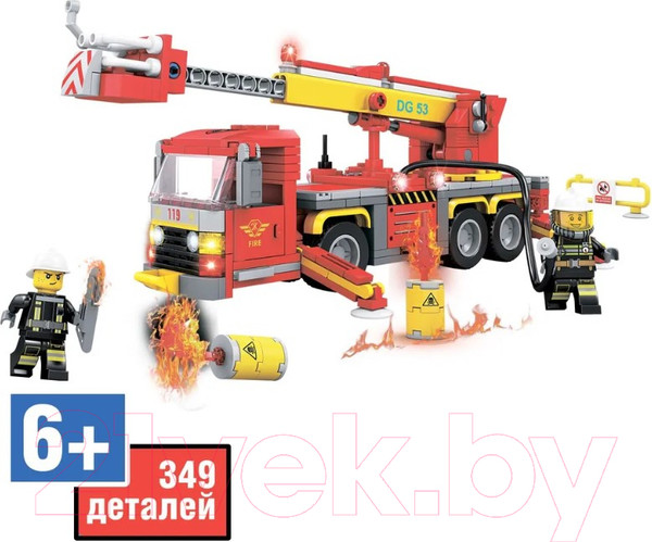 Изображение товара Конструктор Bondibon Пожарная Служба Пожарная машина / ВВ5705 (349эл)