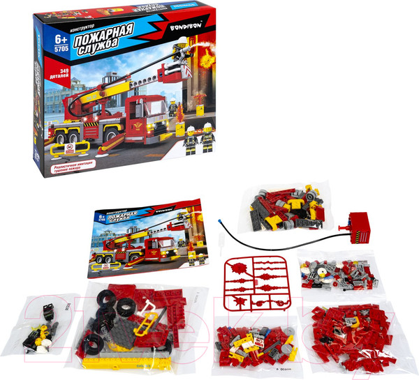Изображение товара Конструктор Bondibon Пожарная Служба Пожарная машина / ВВ5705 (349эл)
