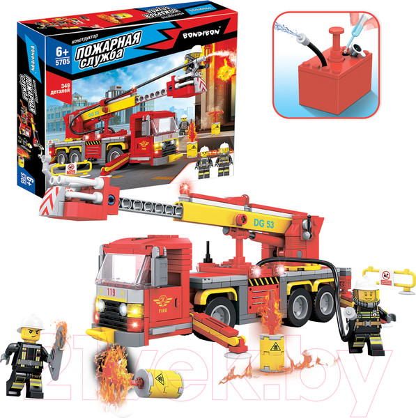 Изображение товара Конструктор Bondibon Пожарная Служба Пожарная машина / ВВ5705 (349эл)