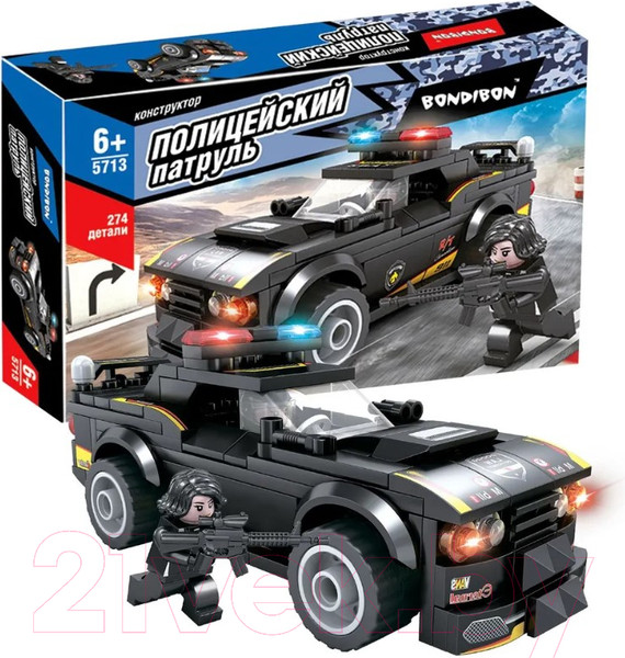 Изображение товара Конструктор Bondibon Полицейский патруль Машина / ВВ5713 (274эл)