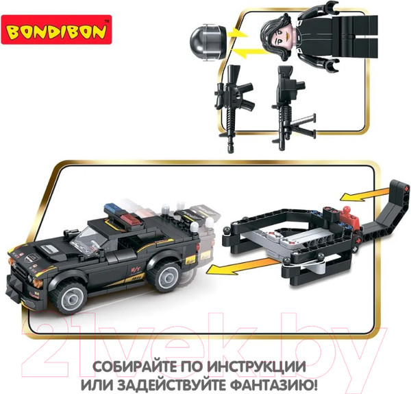 Изображение товара Конструктор Bondibon Полицейский патруль Машина / ВВ5713 (274эл)