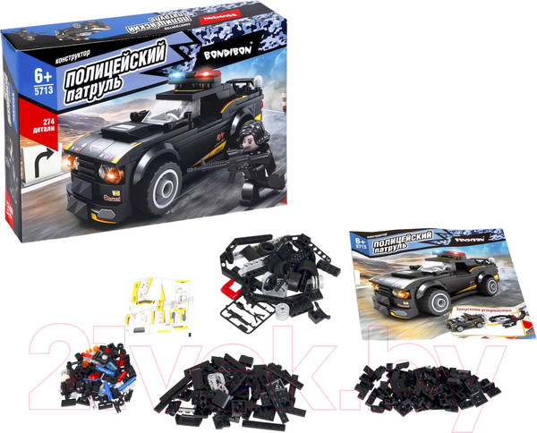 Изображение товара Конструктор Bondibon Полицейский патруль Машина / ВВ5713 (274эл)