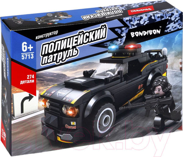 Изображение товара Конструктор Bondibon Полицейский патруль Машина / ВВ5713 (274эл)