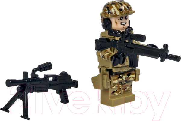 Изображение товара Конструктор Bondibon Военный Десант Зенитная установка / ВВ5703 (174эл)