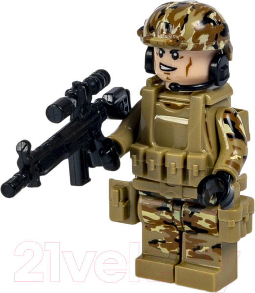 Изображение товара Конструктор Bondibon Военный Десант Зенитная установка / ВВ5703 (174эл)