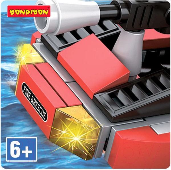 Изображение товара Конструктор Bondibon Пожарная Служба Катер / ВВ5729 (52эл)