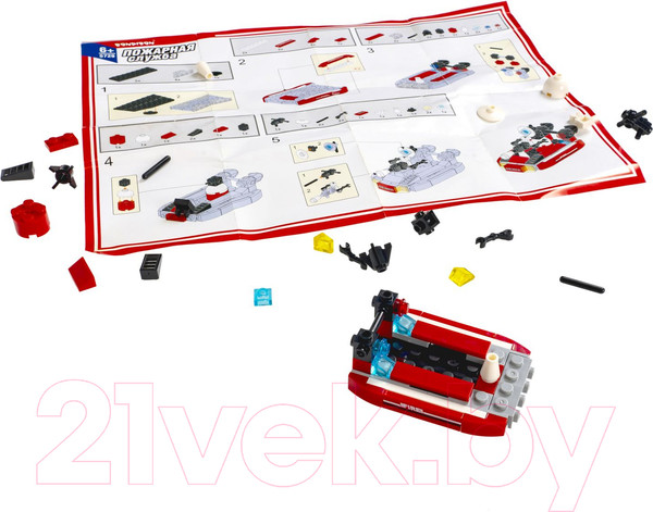 Изображение товара Конструктор Bondibon Пожарная Служба Катер / ВВ5729 (52эл)