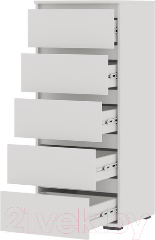 Изображение товара Комод Стендмебель Хелен КМ 03 805 5 ящиков (белый/белый)