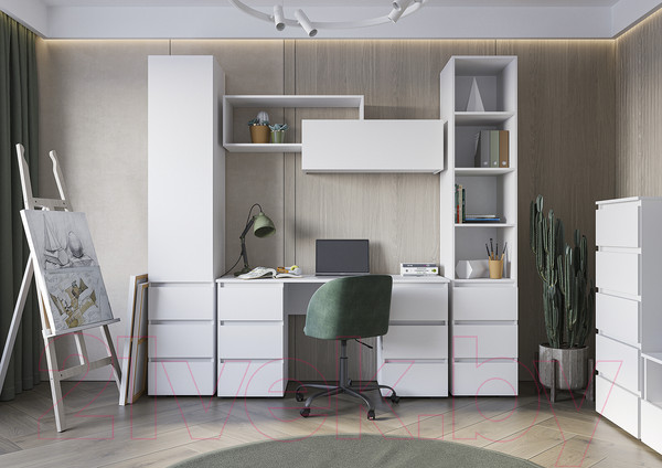 Изображение товара Комод Стендмебель Хелен КМ 03 805 5 ящиков (белый/белый)