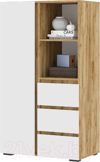 Изображение товара Шкаф Стендмебель Хелен ШК 03 (белый/дуб крафт золотой)