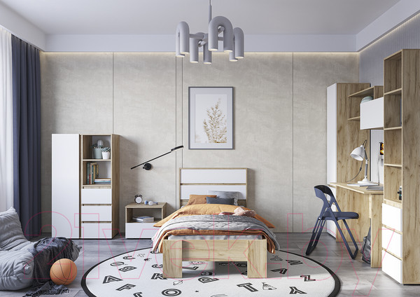 Изображение товара Шкаф Стендмебель Хелен ШК 03 (белый/дуб крафт золотой)