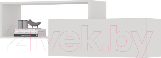 Изображение товара Полка Стендмебель Хелен ПЛ 01 (белый/белый)