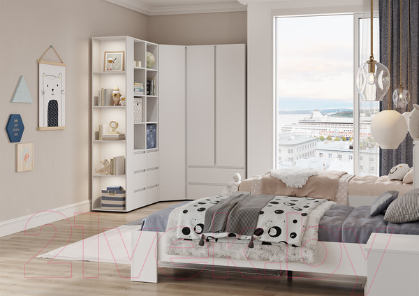 Изображение товара Шкаф Стендмебель Хелен ШК 01 2-х створчатый (белый/белый)