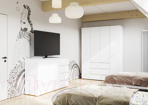 Изображение товара Шкаф Стендмебель Хелен ШК 01 2-х створчатый (белый/белый)