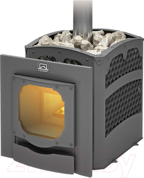 Изображение товара Печь-каменка Теплодар Былина-Сетка-18Ч Панорама 1.2 (без двери, 16/обрамления)