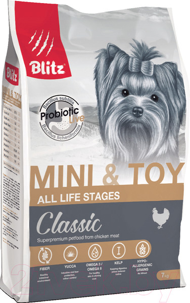 Изображение товара Сухой корм для собак Blitz Pets Classic Adult Mini&Toy / 4158 (7кг)