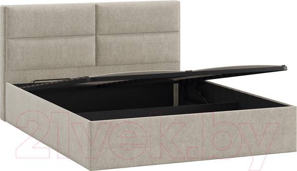 Изображение товара Двуспальная кровать ТриЯ Глосс универсальный тип 1 с ПМ 160x200 (микровелюр Jercy Cream)