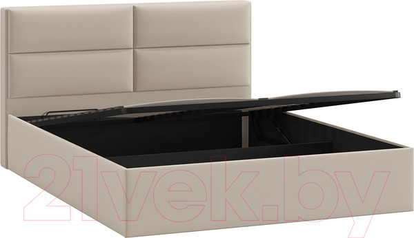 Изображение товара Двуспальная кровать ТриЯ Глосс универсальный тип 1 с ПМ 160x200 (велюр Confetti Cream)