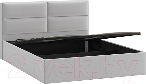 Изображение товара Двуспальная кровать ТриЯ Глосс универсальный тип 1 с ПМ 160x200 (велюр Confetti Silver)