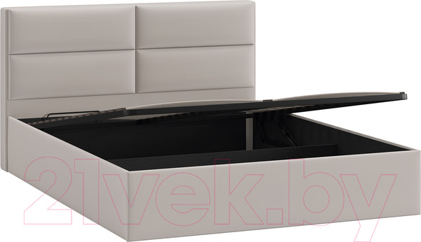Изображение товара Двуспальная кровать ТриЯ Глосс универсальный тип 1 с ПМ 160x200 (велюр Confetti Smoke)