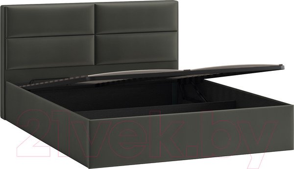 Изображение товара Двуспальная кровать ТриЯ Глосс универсальный тип 1 с ПМ 160x200 (велюр Confetti Stone)