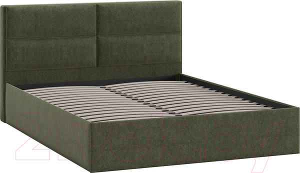 Изображение товара Двуспальная кровать ТриЯ Глосс универсальный тип 1 160x200 (микровелюр Jercy Deep Green)