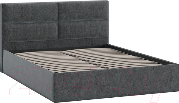 Изображение товара Двуспальная кровать ТриЯ Глосс универсальный тип 1 160x200 (микровелюр Jercy Graphite)