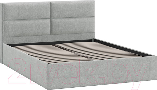 Изображение товара Двуспальная кровать ТриЯ Глосс универсальный тип 1 160x200 (микровелюр Jercy Silver)