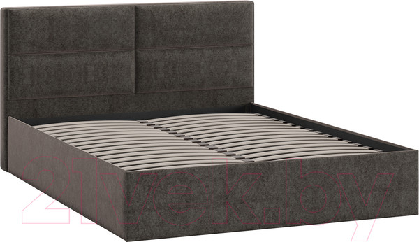 Изображение товара Двуспальная кровать ТриЯ Глосс универсальный тип 1 160x200 (микровелюр Jercy Stone)