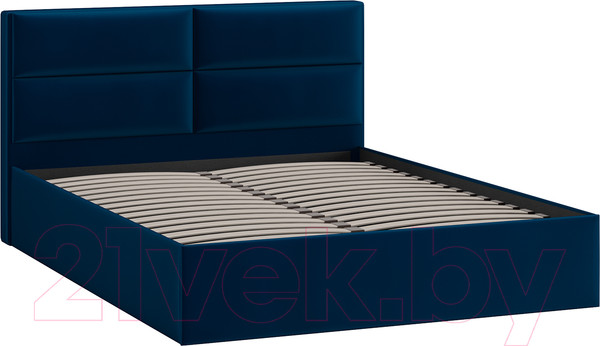 Изображение товара Двуспальная кровать ТриЯ Глосс универсальный тип 1 160x200 (велюр Confetti Blue)