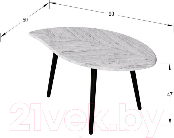 Изображение товара Журнальный столик Калифорния мебель Берли 12мм (дуб грей)