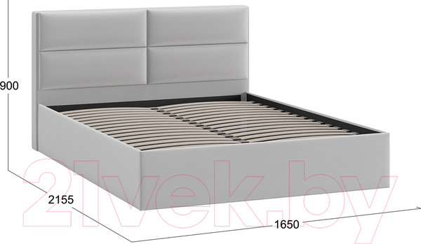 Изображение товара Двуспальная кровать ТриЯ Глосс универсальный тип 1 160x200 (велюр Confetti Silver)