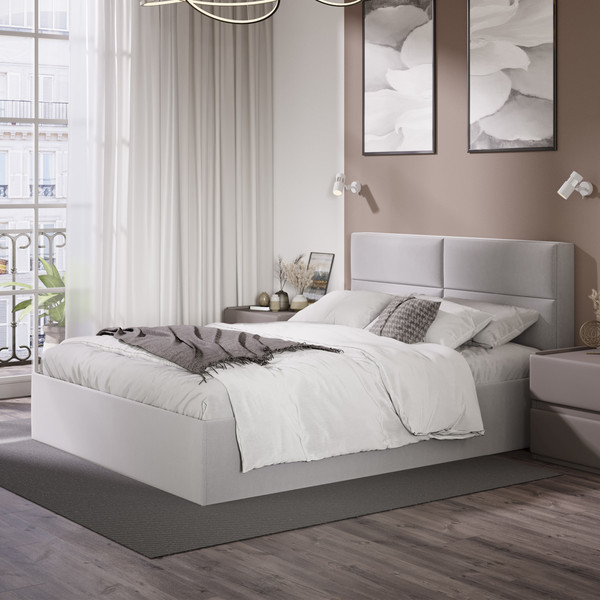 Изображение товара Двуспальная кровать ТриЯ Глосс универсальный тип 1 160x200 (велюр Confetti Silver)