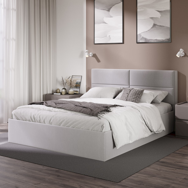 Изображение товара Двуспальная кровать ТриЯ Глосс универсальный тип 1 160x200 (велюр Confetti Silver)