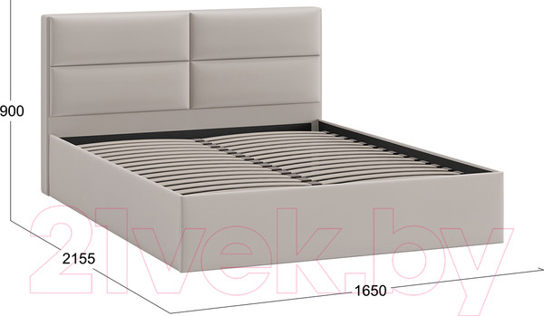Изображение товара Двуспальная кровать ТриЯ Глосс универсальный тип 1 160x200 (велюр Confetti Smoke)