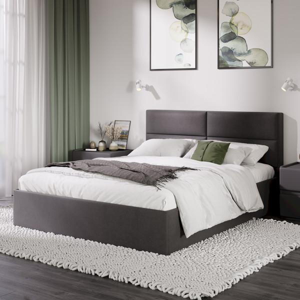 Изображение товара Двуспальная кровать ТриЯ Глосс универсальный тип 1 160x200 (велюр Confetti Stone)