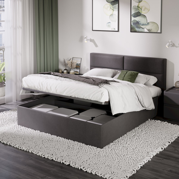 Изображение товара Двуспальная кровать ТриЯ Глосс универсальный тип 1 160x200 (велюр Confetti Stone)