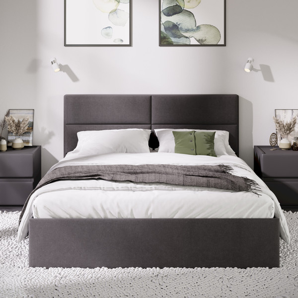 Изображение товара Двуспальная кровать ТриЯ Глосс универсальный тип 1 160x200 (велюр Confetti Stone)