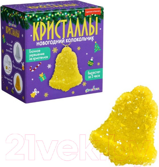 Изображение товара Набор для выращивания кристаллов Bumbaram Фигурный кристалл Новогодний колокольчик / A130