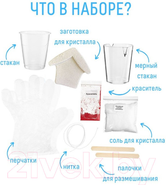 Изображение товара Набор для выращивания кристаллов Bumbaram Фигурный кристалл Новогодний домик / A132