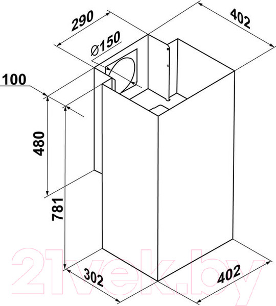 Изображение товара Вытяжка коробчатая Maunfeld Bath 401 (белый)